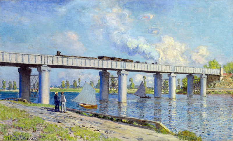 Cloude Monet Oil Paintings Railway Bridge at Argenteuil 1873 - Click Image to Close