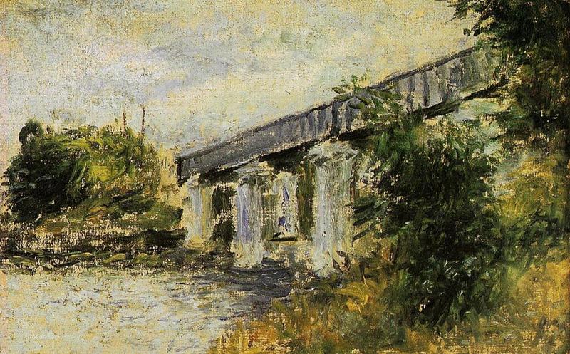 Cloude Monet Oil Paintings Railway Bridge at Argenteuil 1874 - Click Image to Close