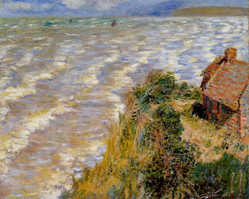 Cloude Monet Oil Painting Rising Tide at Pourville 2 1882 - Click Image to Close