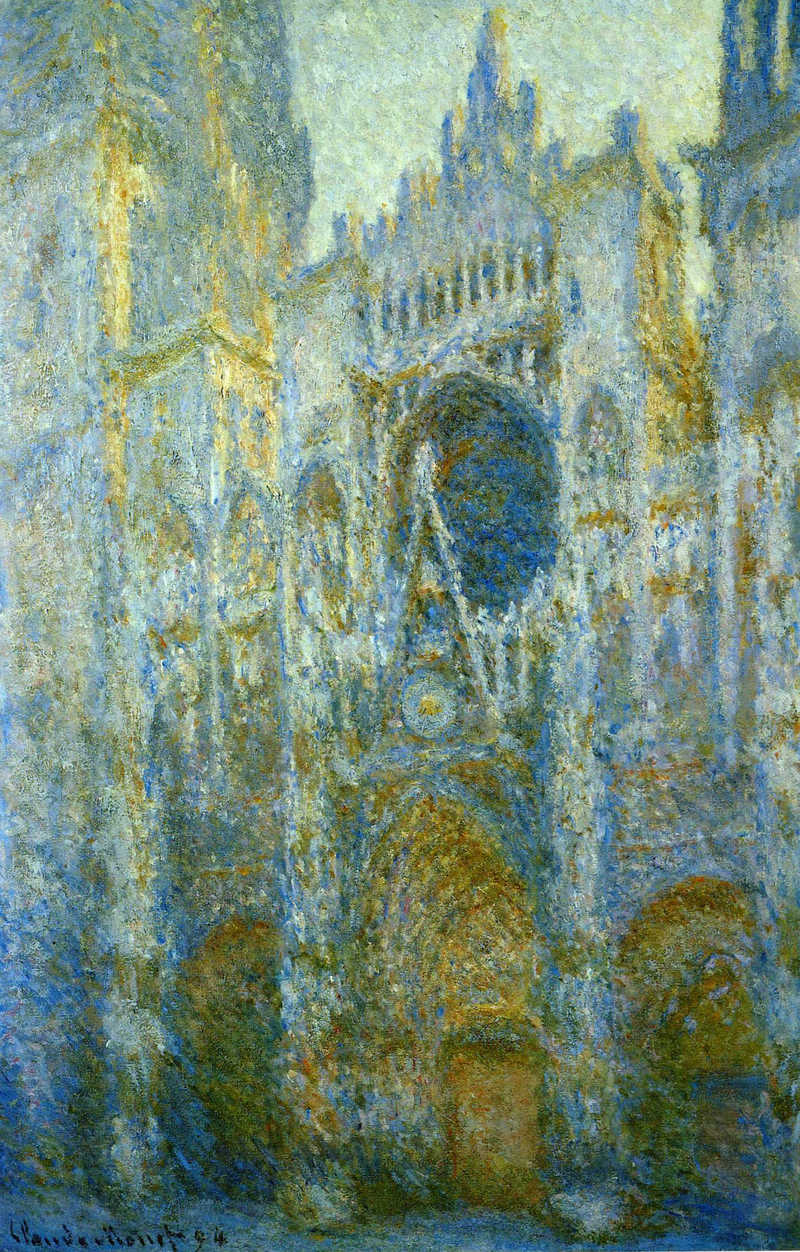 Monet Paintings Rouen Cathedral, West Facade, Noon 1894