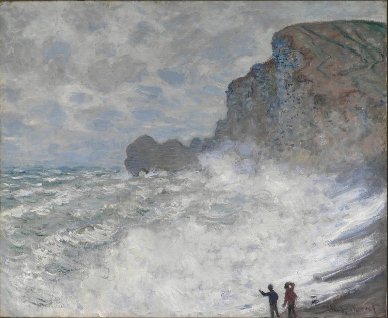 Cloude Monet Oil Paintings Rough weather at etretat 1883
