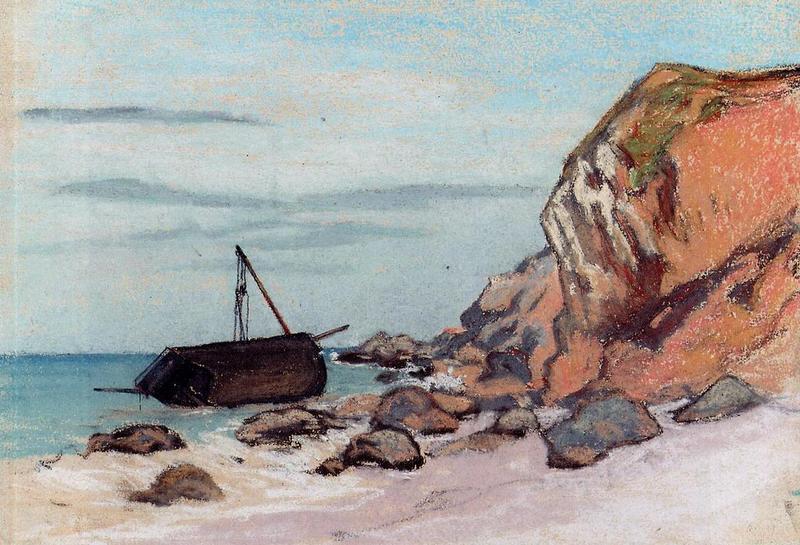 Cloude Monet Oil Paintings Saint-Adresse, Beached Sailboat - Click Image to Close