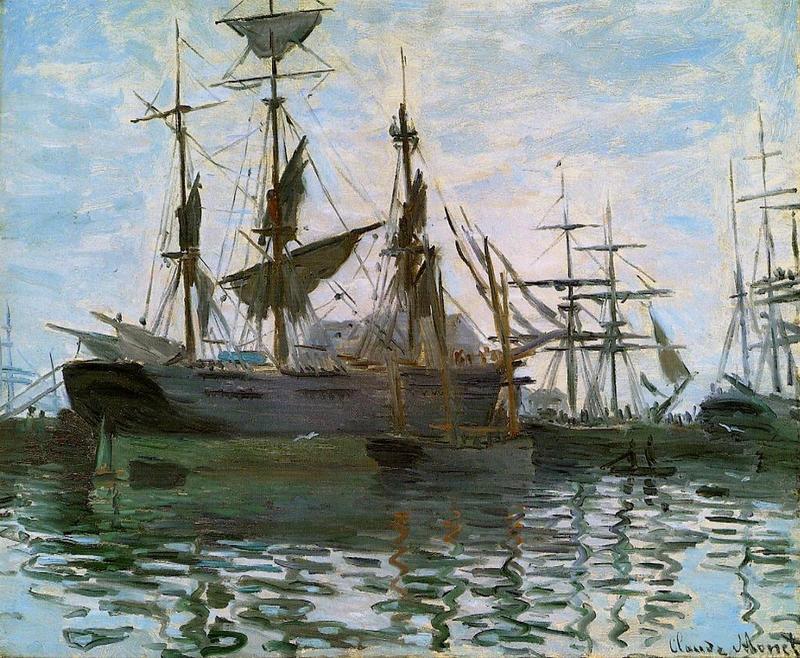 Cloude Monet Oil Paintings Ships in Harbor 1873 - Click Image to Close