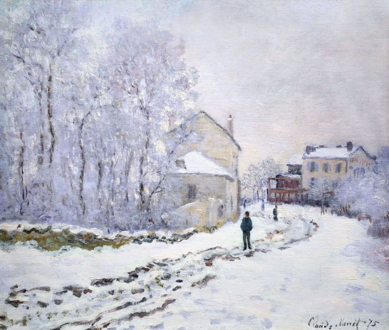 Cloude Monet Oil Paintings Snow at Argenteuil 1875 - Click Image to Close