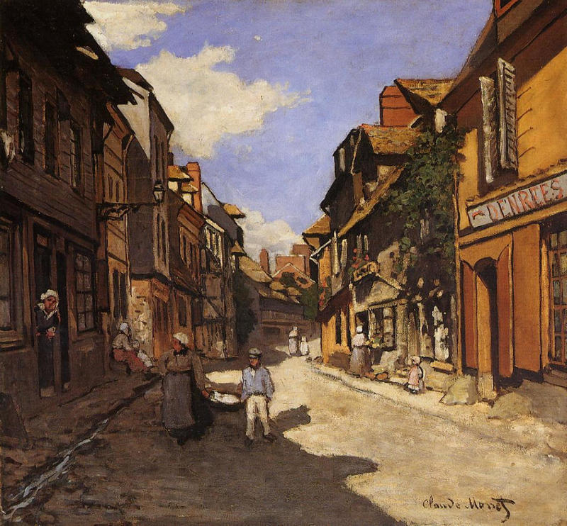 Cloude Monet Paintings Street of the Bavolle Honfleur