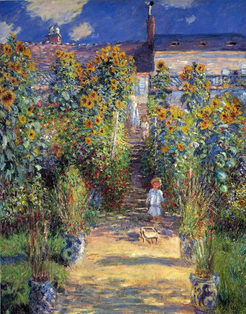 Cloude Monet Painting The Artist's Garden at Vetheuil 1881