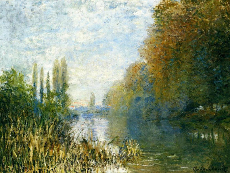 Cloude Monet Painting The Banks of The Seine in Autumn 1876