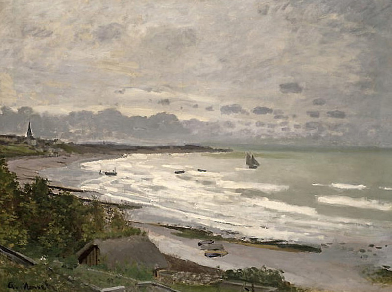 Cloude Monet Oil Paintings The Beach at Saint-Adresse 1876