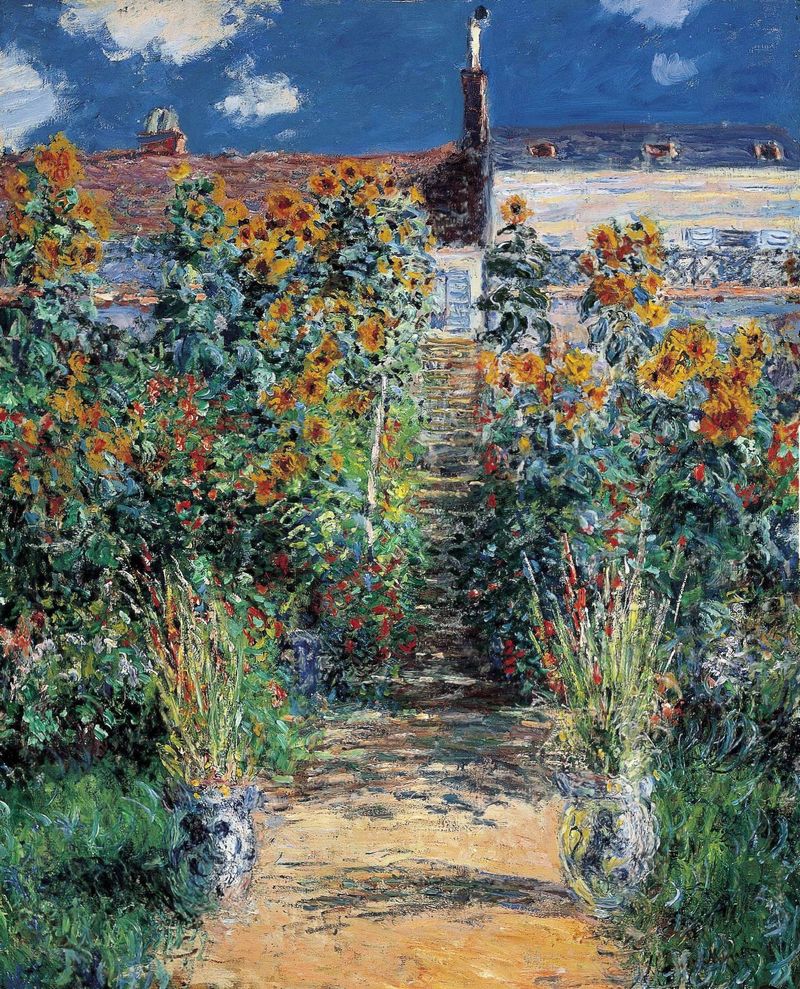 Monet Oil Paintings The Garden at Vetheuil 1881