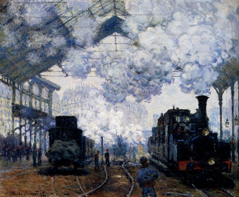 Monet Paintings The Gare Saint-Lazare Arrival of a Train 1876