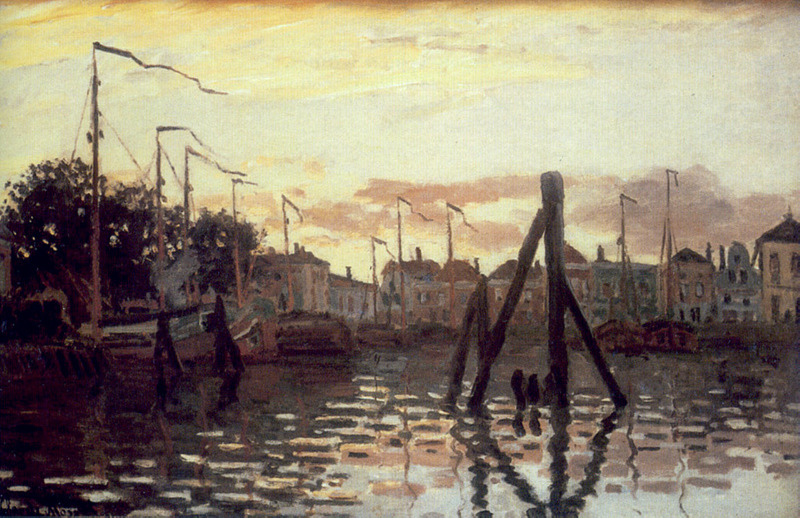 Cloude Monet Classical Oil Paintings The Port at Zaandam 1871 - Click Image to Close