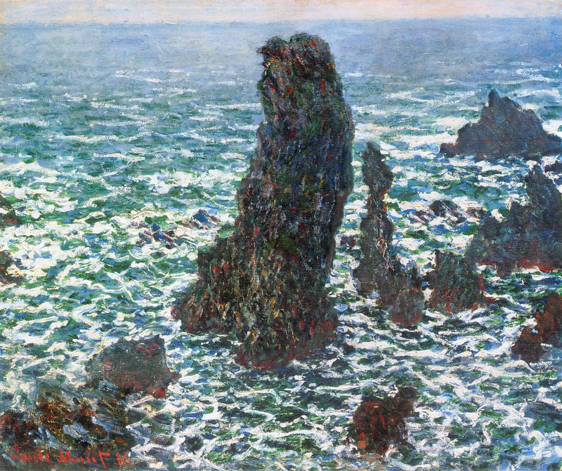 Monet Painting The Pyramids of Port Coton, Belle-Ile-en-Mer 1886