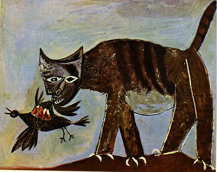 Pablo Picasso Oil Painting Cat Catching A Bird Chat Saisissant Un Oiseau Ebay