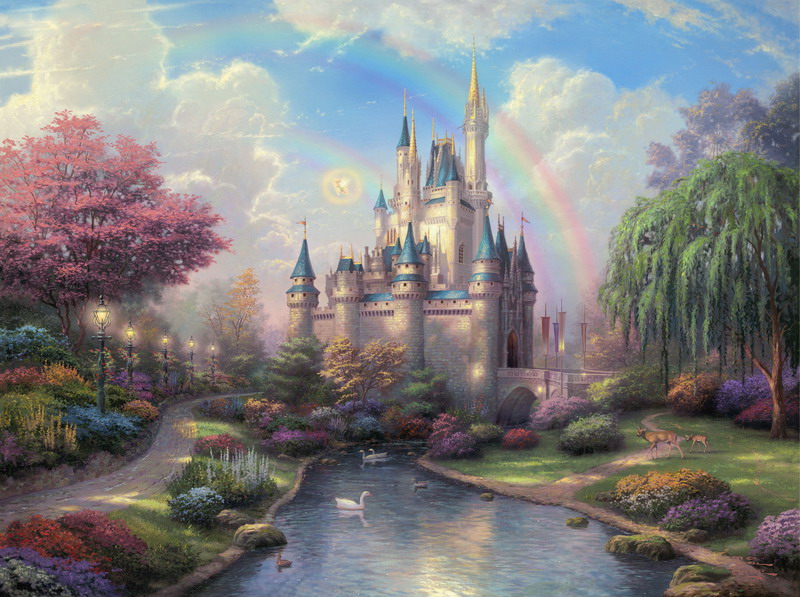 Modern Thomas Kinkade Landscape oil painting TK026