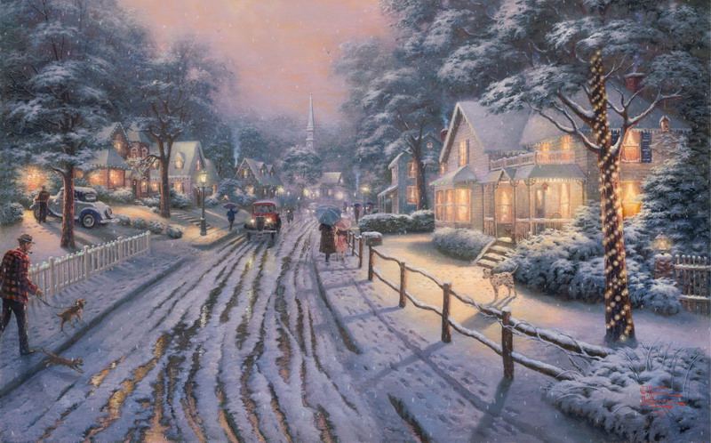 Modern Thomas Kinkade Landscape oil painting TK037