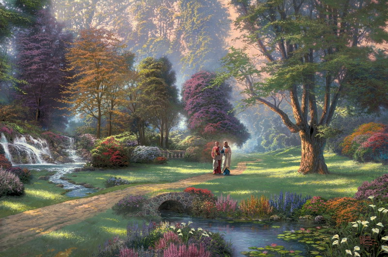 Modern Thomas Kinkade Landscape oil painting TK040