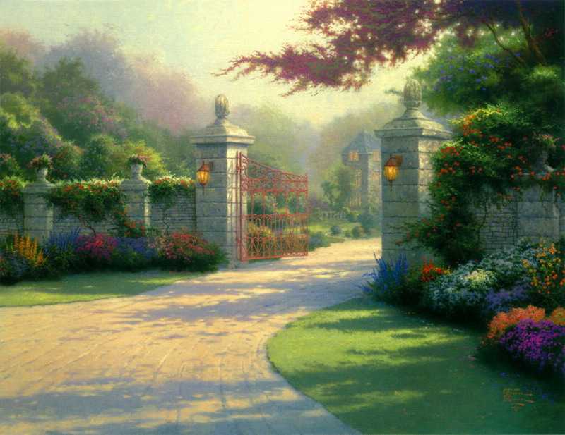 Modern Thomas Kinkade Landscape oil painting TK074