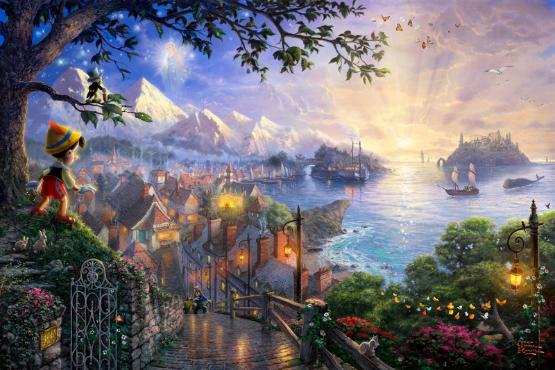 Modern Thomas Kinkade Landscape oil painting TK083