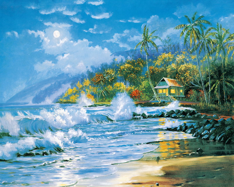 Modern Thomas Kinkade Landscape oil painting TK116