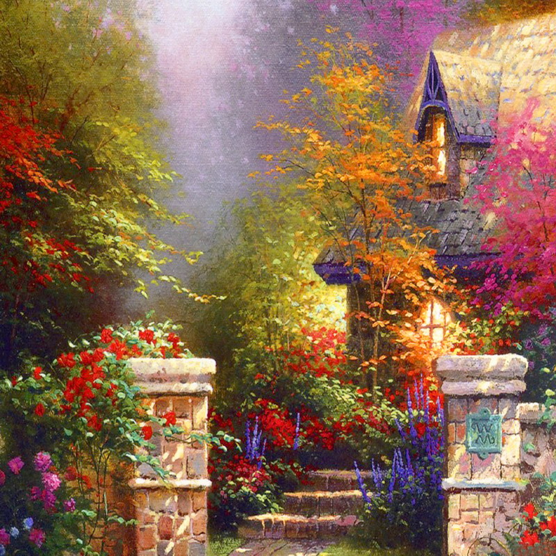 Modern Thomas Kinkade Landscape oil painting TK143