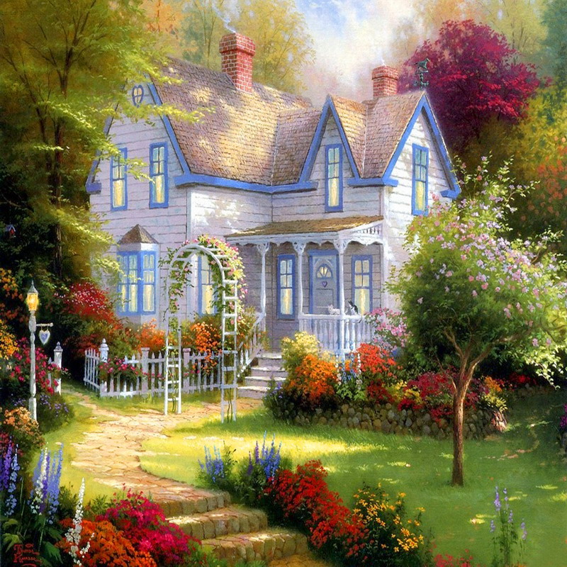 Modern Thomas Kinkade Landscape oil painting TK148