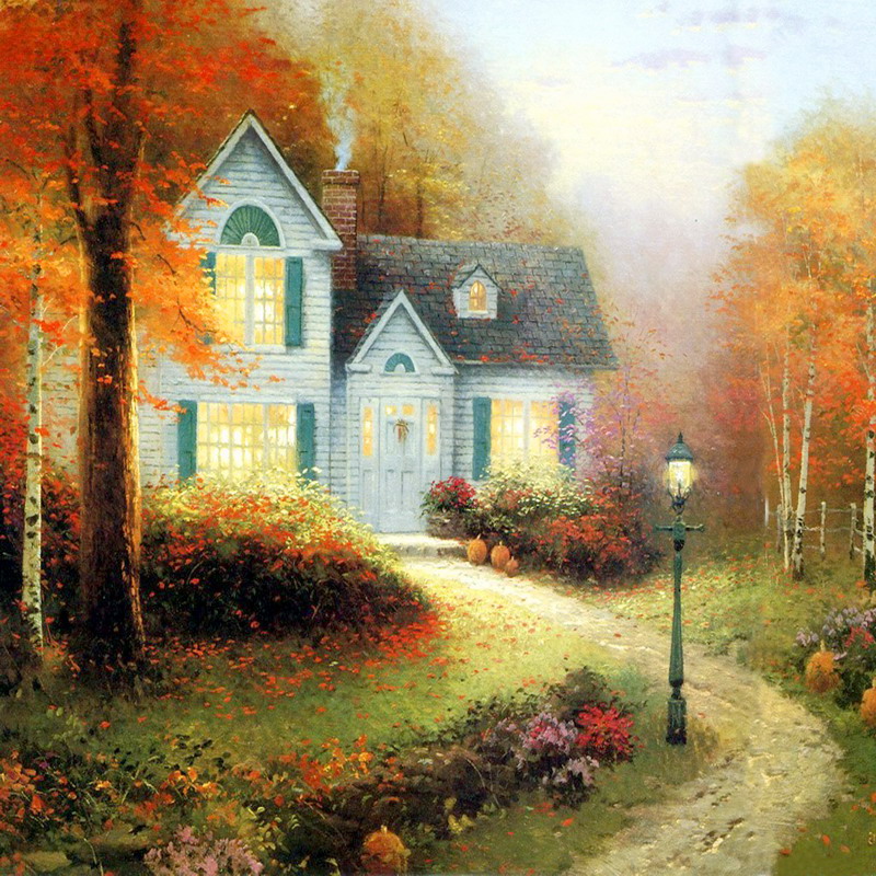 Modern Thomas Kinkade Landscape oil painting TK149