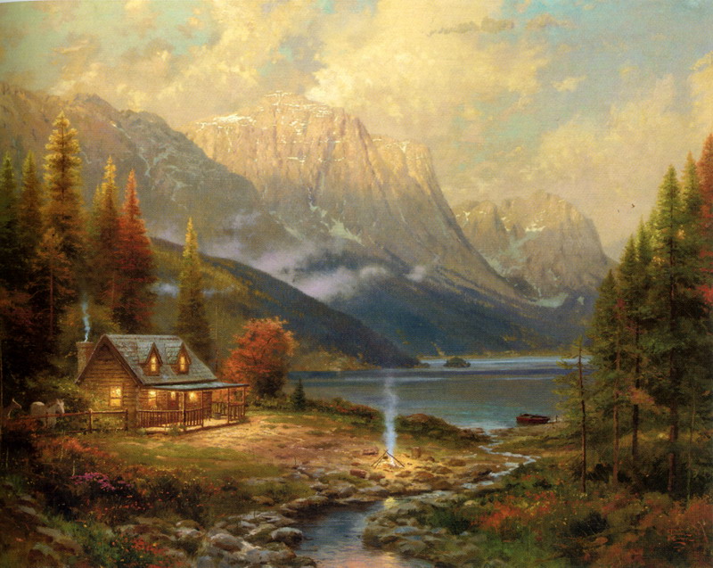 Modern Thomas Kinkade Landscape oil painting TK151