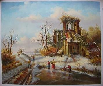 Dafen Oil Painting on canvas -building04