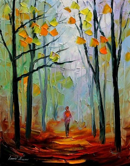 Modern impressionism palette knife oil painting kp036