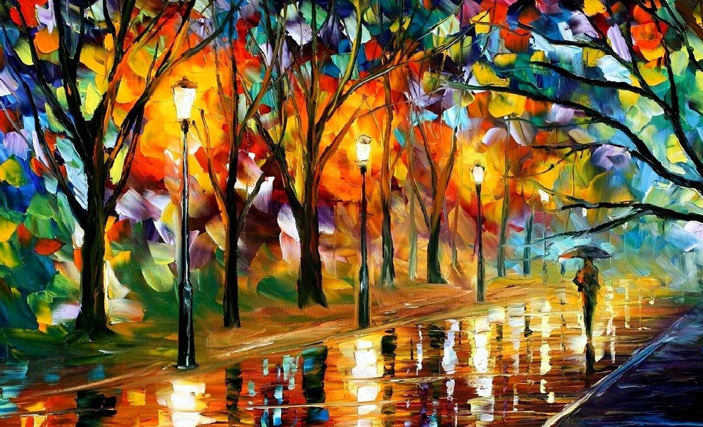 Modern impressionism palette knife oil painting kp085