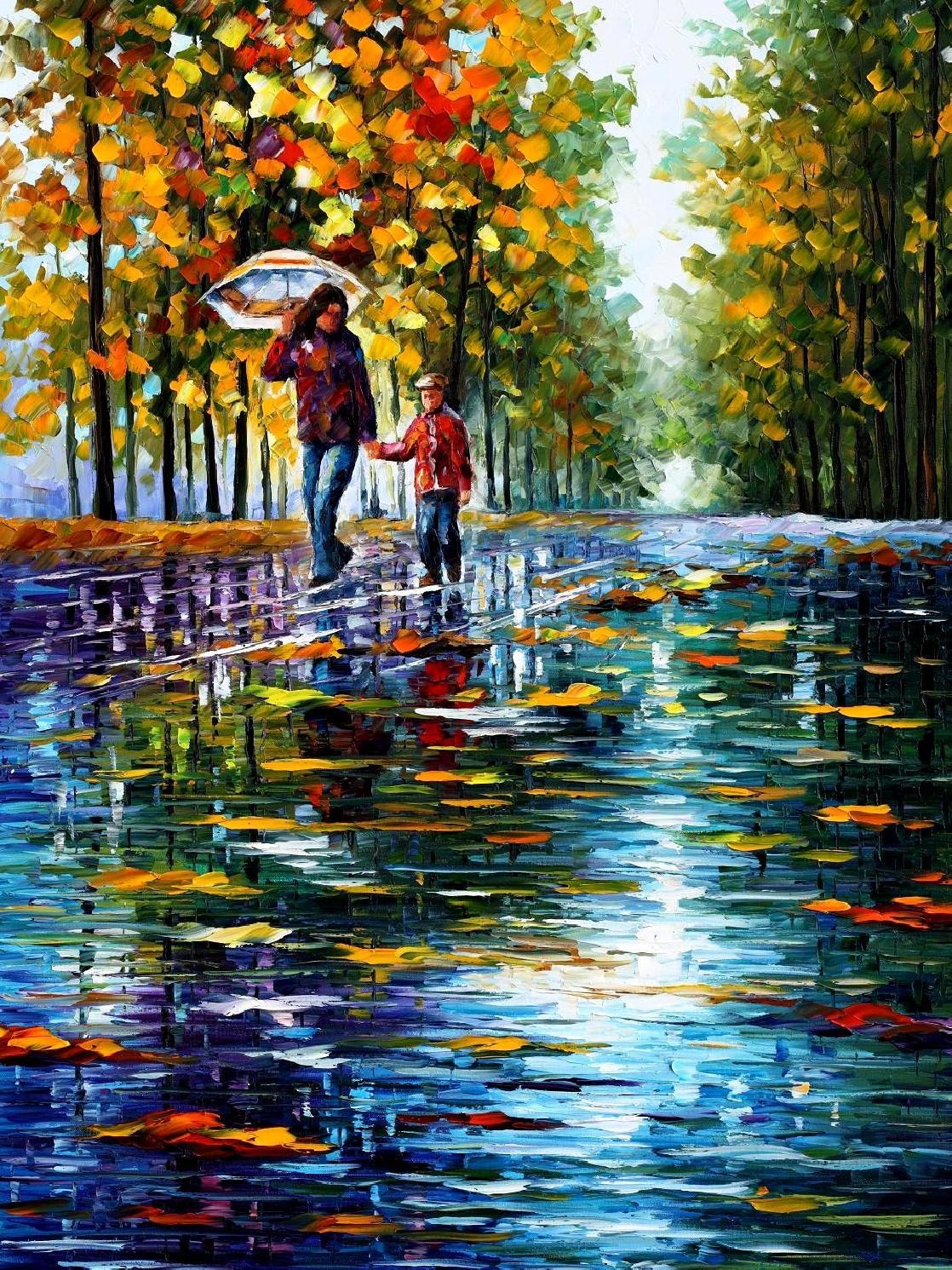 Modern impressionism palette knife oil painting kp087