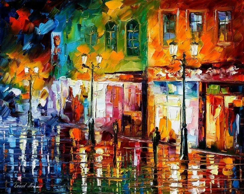 Modern impressionism palette knife oil painting kp154