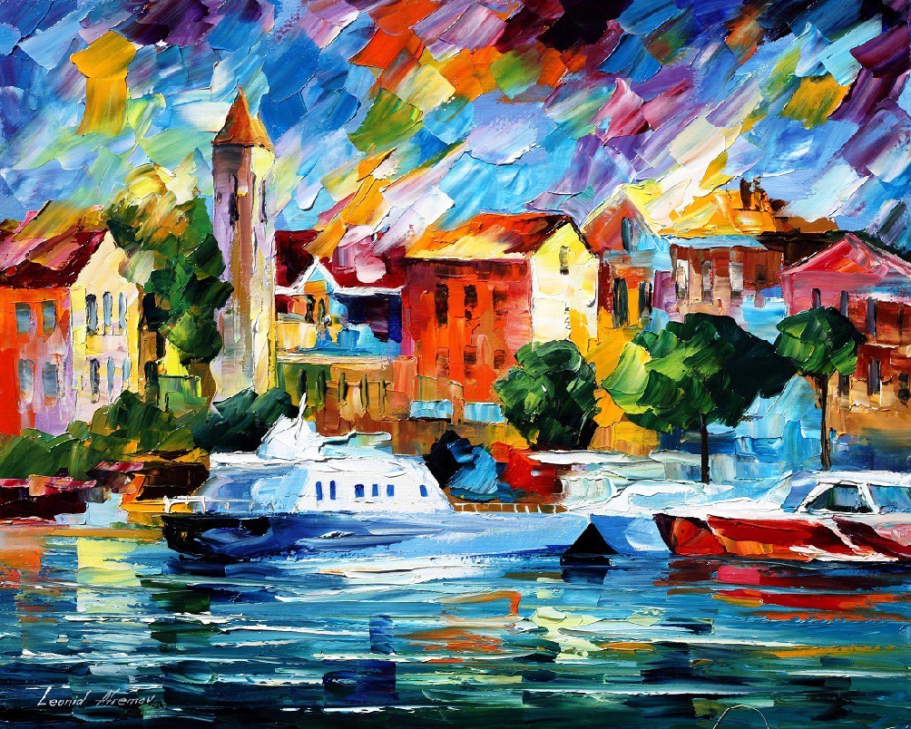 Modern impressionism palette knife oil painting kp157