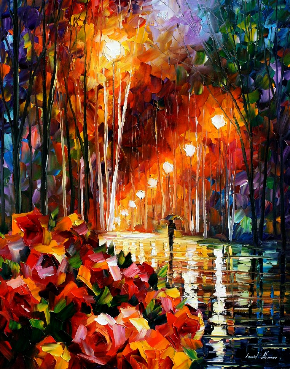 Modern impressionism palette knife oil painting kp164