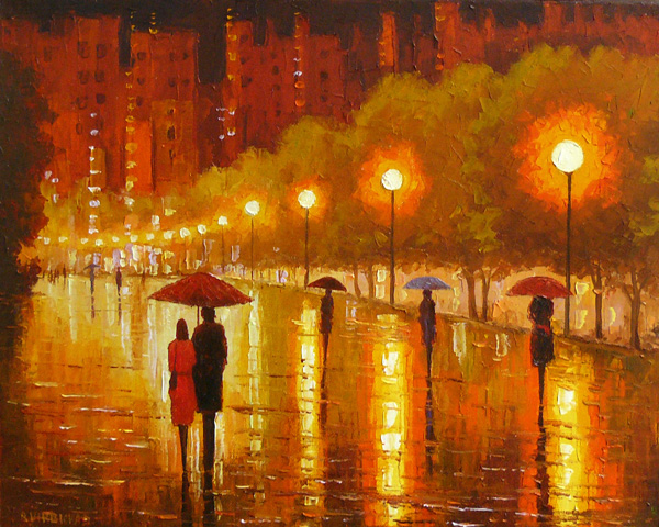 Modern impressionism palette knife oil painting kp192